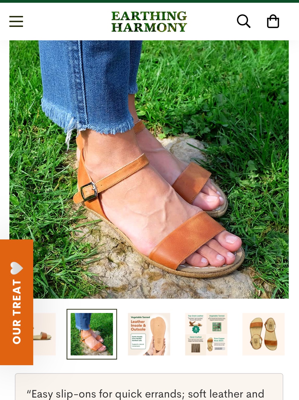 Earthing Harmony Grounding Black Leather Sandals (Size W10-10.5, M8-8.5, Eu42) — image 2 of 5